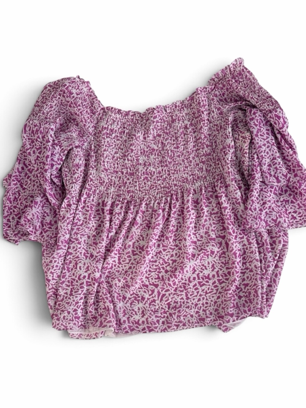 Lane Bryant Size 18 Pink and White Smocked Floral Top. Great condition - Picture 3 of 3